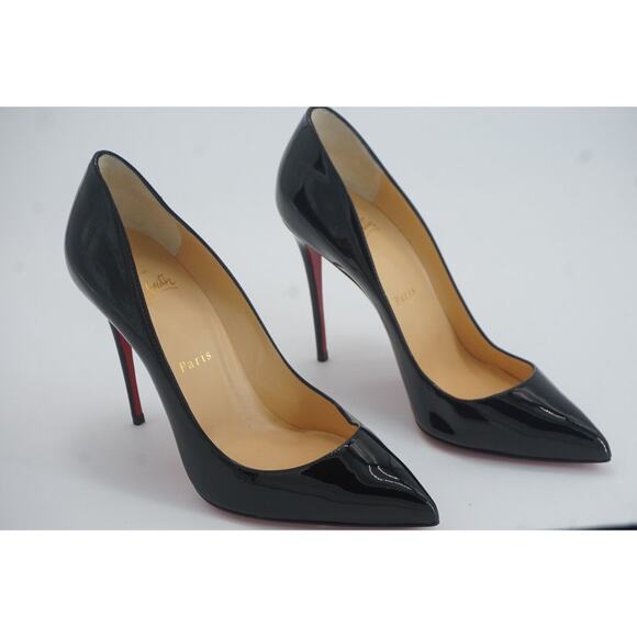 Christian Louboutin Pigalle Follies 100 Black Patent Pumps SZ 37.5 New $745 - Picture 11 of 12